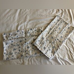 King Printed Performance 400 Thread Count Pillowcase Set White/Blue Floral